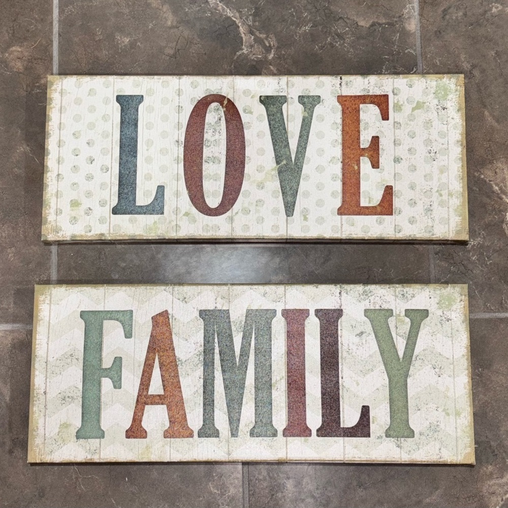 Canvas Love and Family Wall Art Set